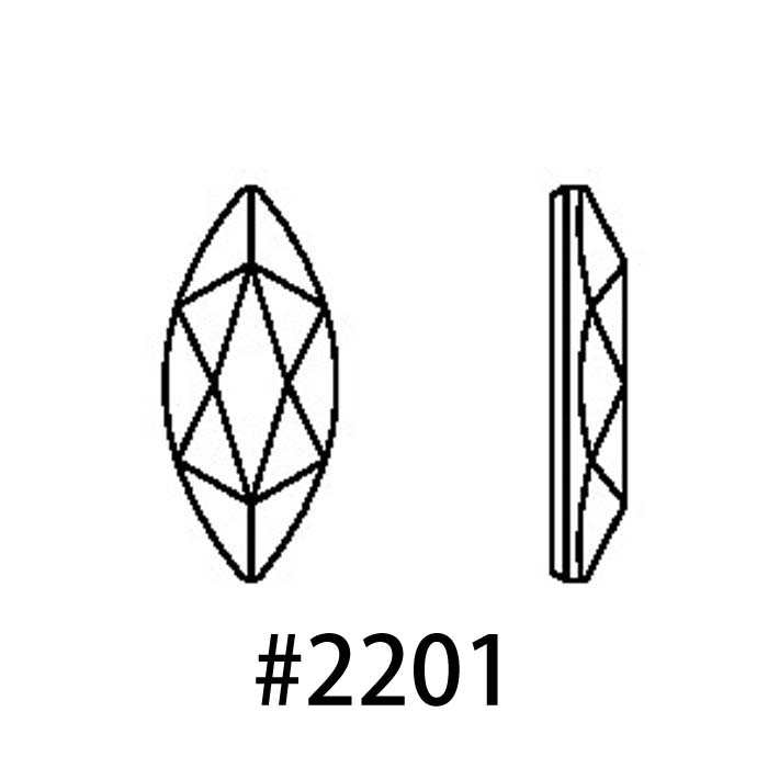 #2201 アクアマリンシマー 14×6mm（マーキス／ジュエルカット）ビッグサイズ／2021年秋冬新色
