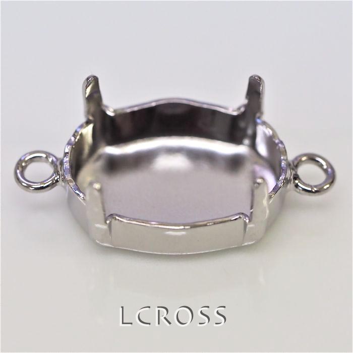 石座 #4120/#4128（14×10mm）兼用　シルバー 両カン付き 2ヶ入り