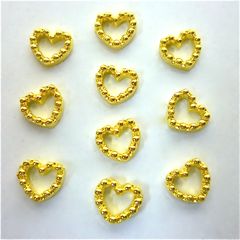 ネイルパーツ／ブリオンハートゴールド 5mm 10個入り